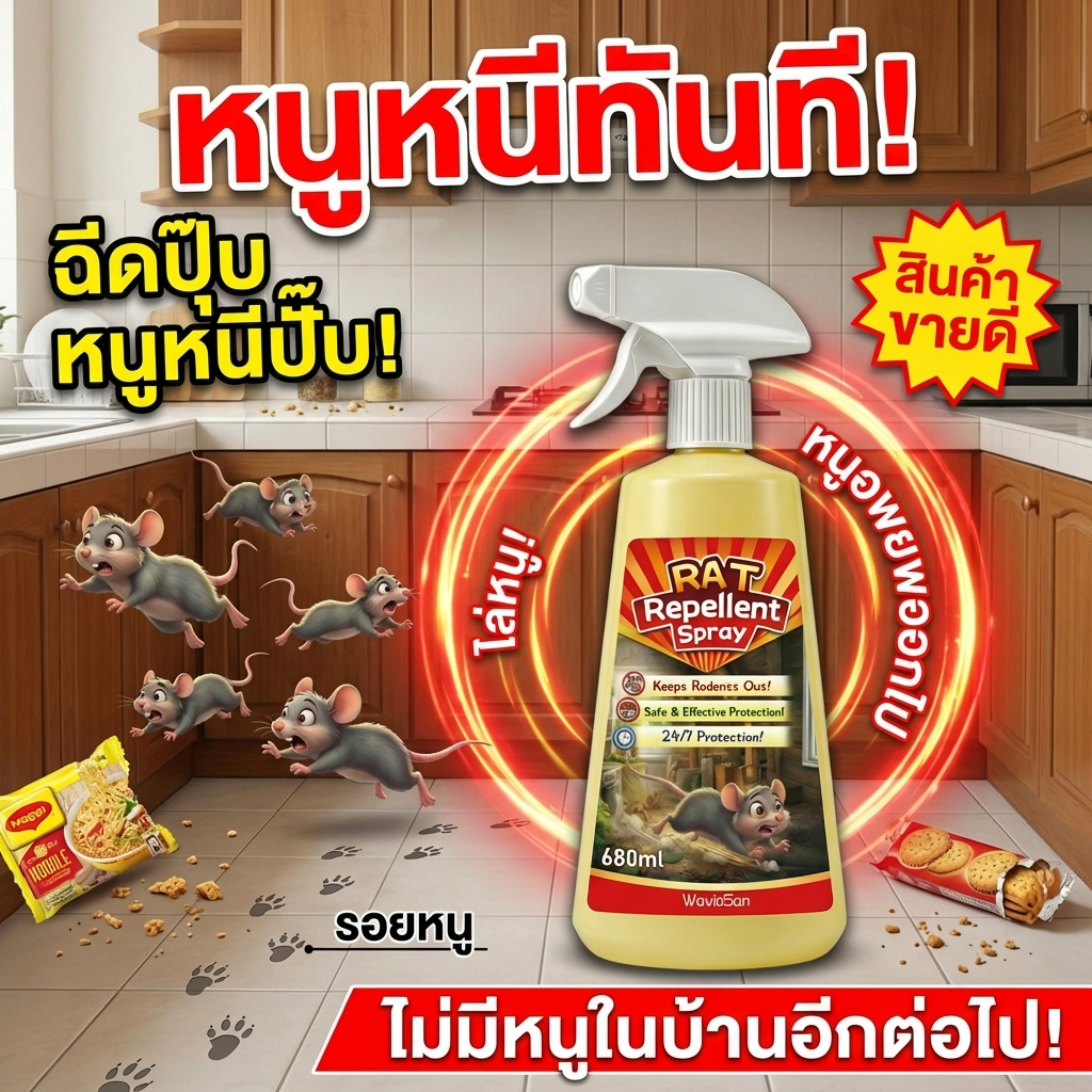 🐭หายไปแล้ว🐭Leno สเปรย์ไล่หนู สเปรย์ไล่ในรถยนต์ 680ml น้ำยาหนูรถยนต์ ยาไล่หนู เจลไล่ ยากําจัดหนู