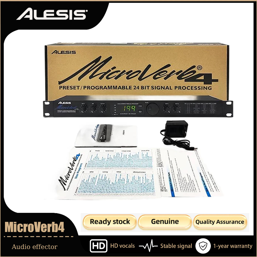 Alesis MicroVerb4 เอฟเฟกต์เสียงไมโครโฟน 4 ตัว สําหรับเสียงร้อง เอฟเฟกต์เสียงปรับระดับเสียง