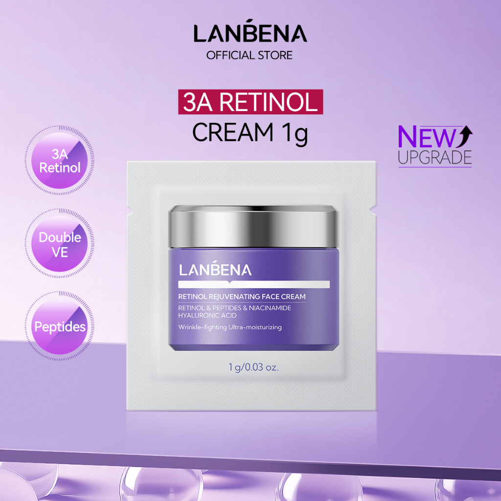 LANBENA Retinol Rejuvenating Face Cream 1g ครีมบํารุงผิวหน้าขนาดเล็กขนาดต่อต้านริ้วรอย