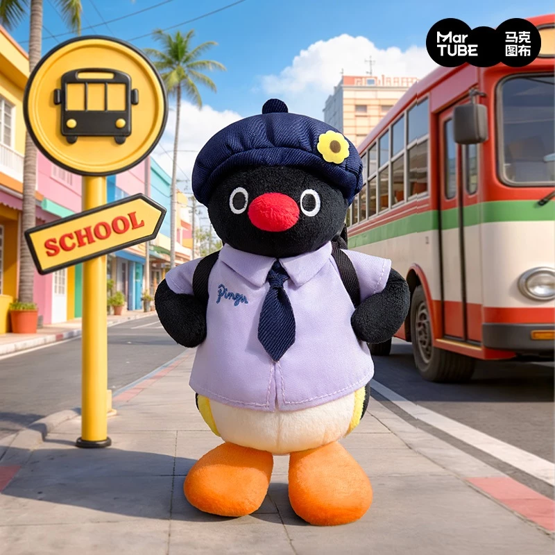 MarTUBE Pingu School Uniform Plush Bag Charm Keychain พวงกุญแจตุ๊กตาชุดนักเรียน ตุ๊กตาห้อยกระเป๋า