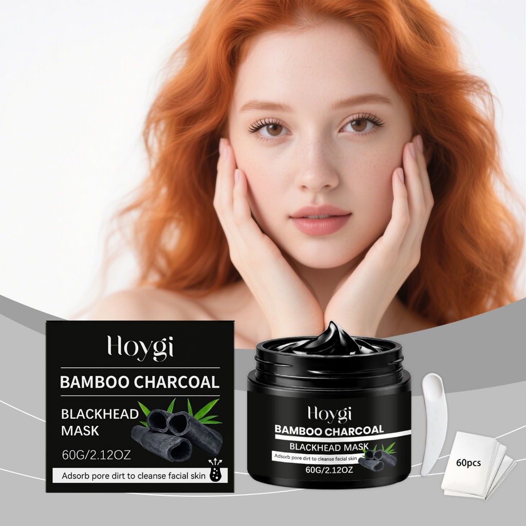 Hoygi Bamboo Charcoal Blackhead Mask 60g ทําความสะอาดรูขุมขนอย่างล้ําลึกกําจัดสิ่งสกปรกน้ําหนักเบา H