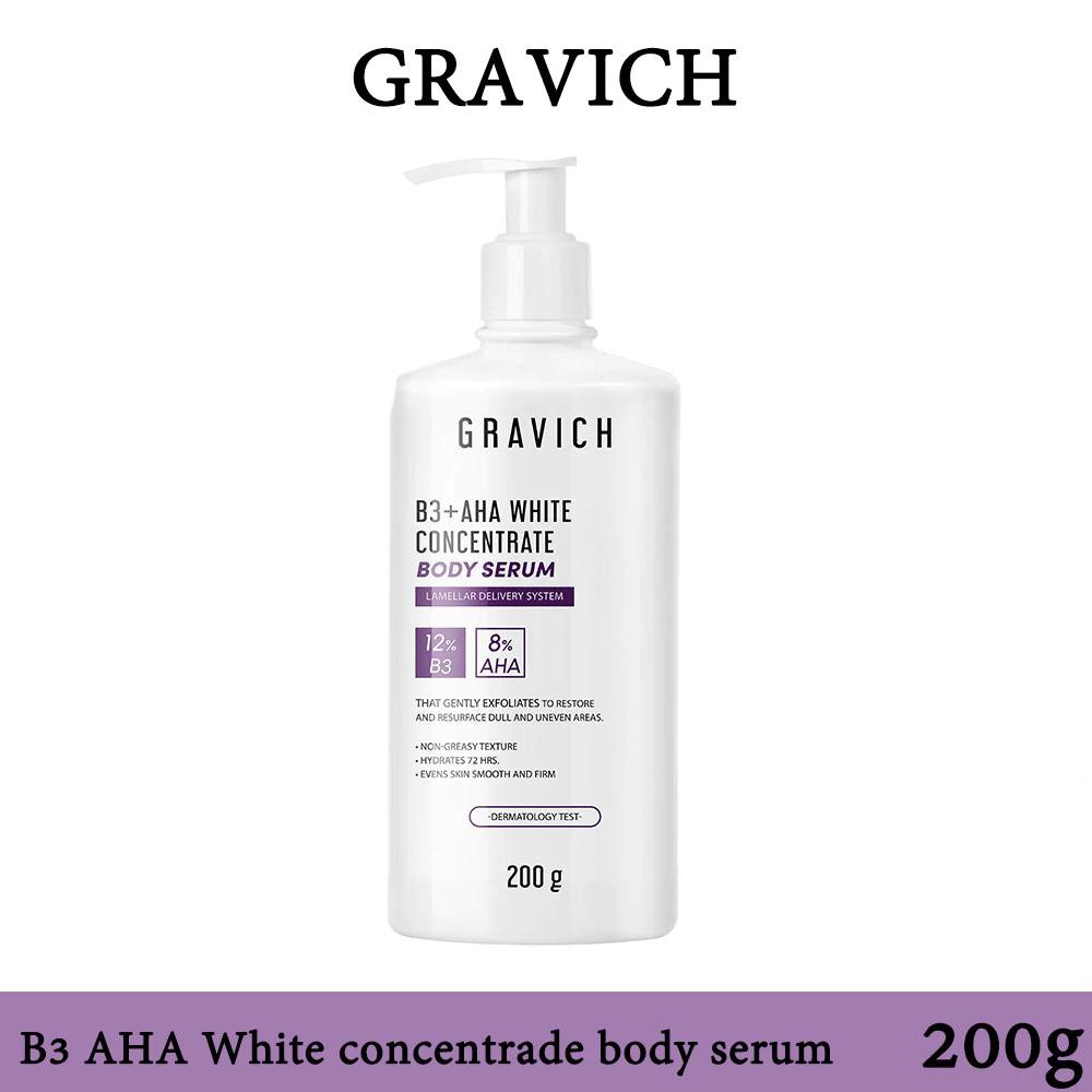 Gravich B3+ AHA White Concentrate Body Serum 200 g เซรั่มบํารุงผิวกายสูตรเข้มข้นที่ช่วยผิวกระจ่างใส