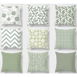 ปลอกหมอนโซฟา ลายดอกไม้สีเขียว ขนาด 70×70/65×65/50×50/45×45 สําหรับตกแต่งบ้าน รถ สํานักงาน