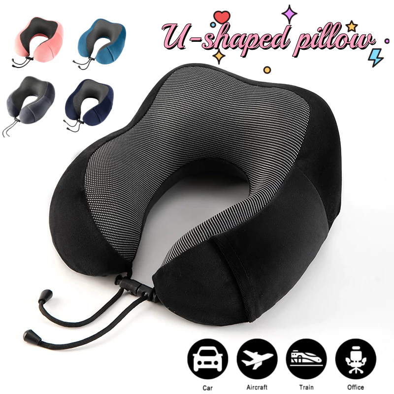 มอนรองคอเมมโมรี่โฟม Travel Pillow กระชับต้นคอ หมอนอเนกประสงค์ ระบายอากาศได้  หมอนรองคอแบบพกพา