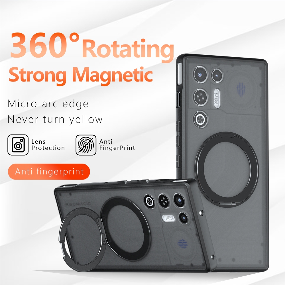 เคสโทรศัพท์ป้องกันลายนิ้วมือ Sunyi สําหรับ Red Magic 11 10 Air 9 8 S Pro Plus 360° ขาตั้งหมุนได้ ด้ามจับระดับพรีเมียม ป้องกันเหงื่อที่ทนต่อการขีดข่วน