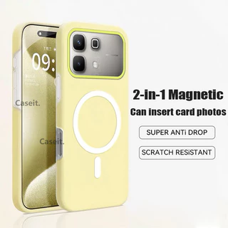 สําหรับ infinix Note Edge , Note 60 Pro Note60 5G เคสโทรศัพท์ Magnetic Matte Candy สีใส่การ์ดรูปถ่าย 2in1 กรณี