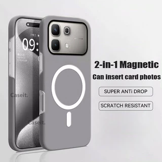 สําหรับ infinix Note Edge , Note 60 Pro Note60 5G เคสโทรศัพท์ Magnetic Matte Candy สีใส่การ์ดรูปถ่าย 2in1 กรณี