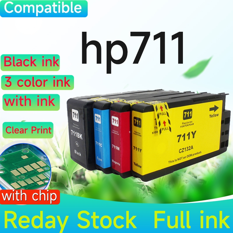 ใช้งานร่วมกับ HP 711 ตลับหมึกสําหรับ HP711 DesignJet T120 T520 เครื่องพิมพ์ 711 XL หมึกเต็ม