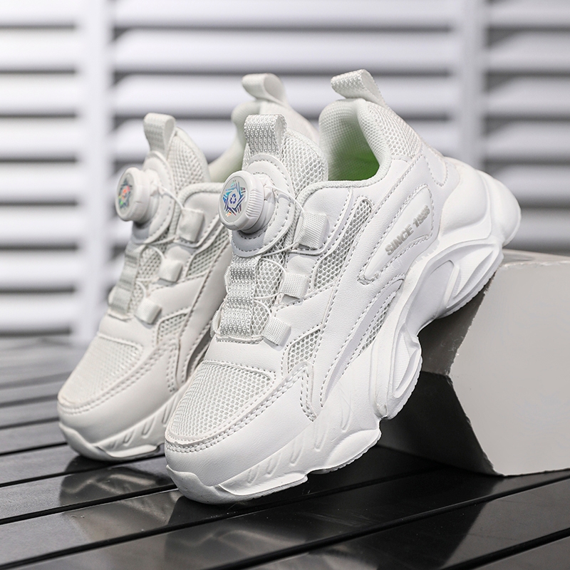 Kids White Sneakers Boy School Shoes