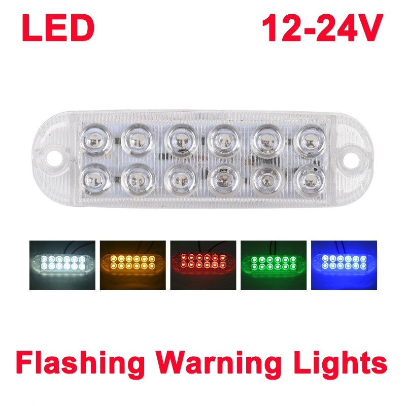 12 ลูกปัด LED Strobe ไฟเตือนสําหรับรถบรรทุก 12-24V RV Trailers รถจักรยานยนต์สัญญาณ Strip ไฟแสดงสถานะ