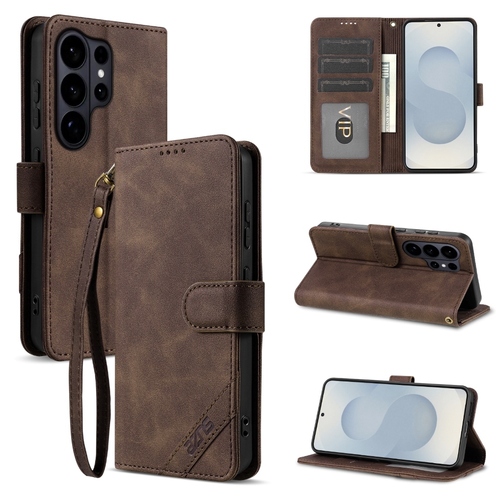 เคสหนังสําหรับ Samsung S26 Ultra S25 Edge S24 Plus + S23 FE S22 S21 กระเป๋าสตางค์ช่องใส่การ์ดกรณี