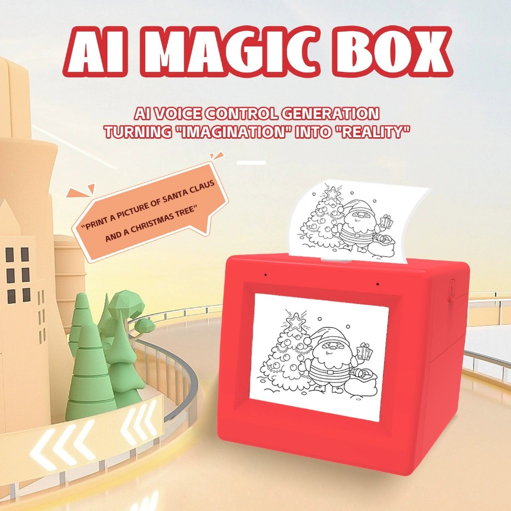 AI สมาร์ทเสียงบทสนทนาเด็กเครื่องพิมพ์กล่องสติกเกอร์เครื่องพิมพ์ AI กล่อง