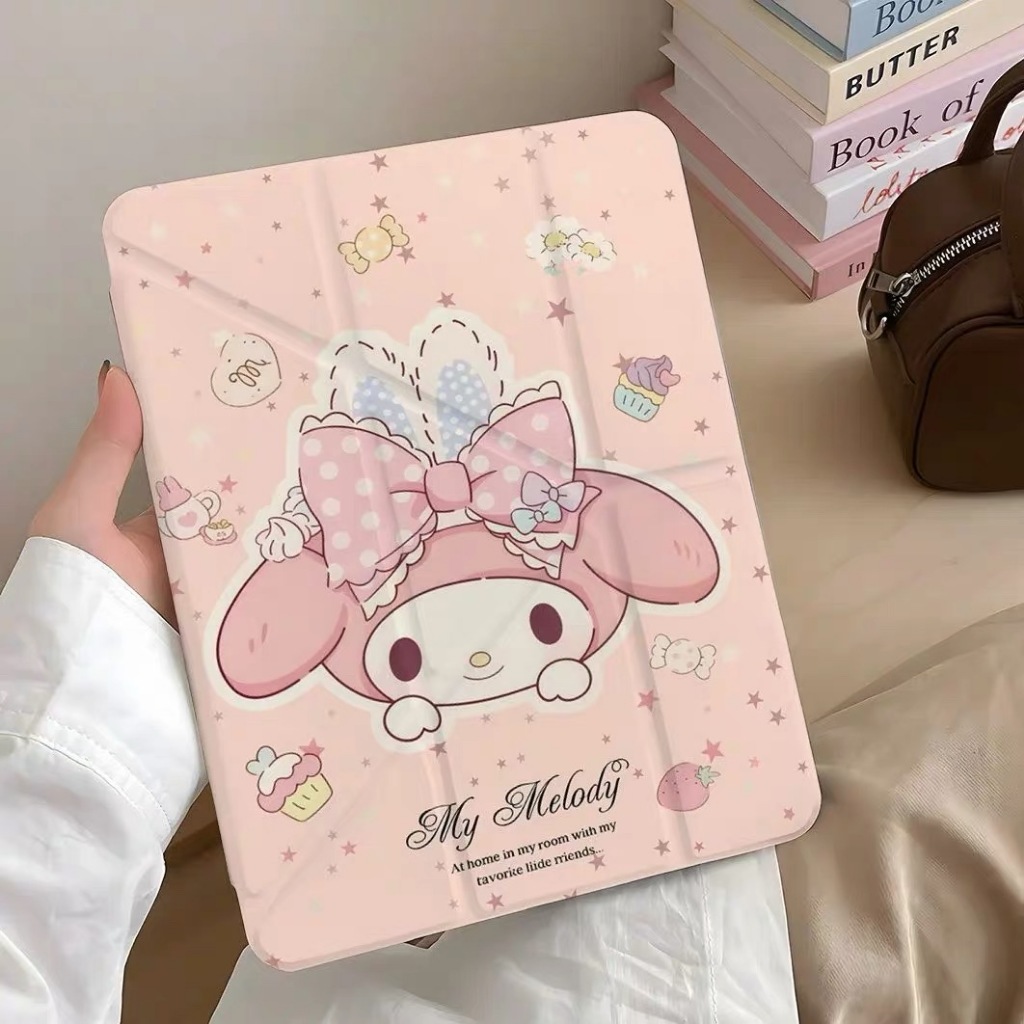 [Candy Cake Melody]เคสสําหรับiPad A16 Gen11 Air 8 2026 M4 Air7 M3 2025 M4 Pro M5 11 Gen10 Air 6 5 4 10.9 Gen9/8/7 10.2 Y-Foldอะคริลิคพร้อมช่องดินสอ