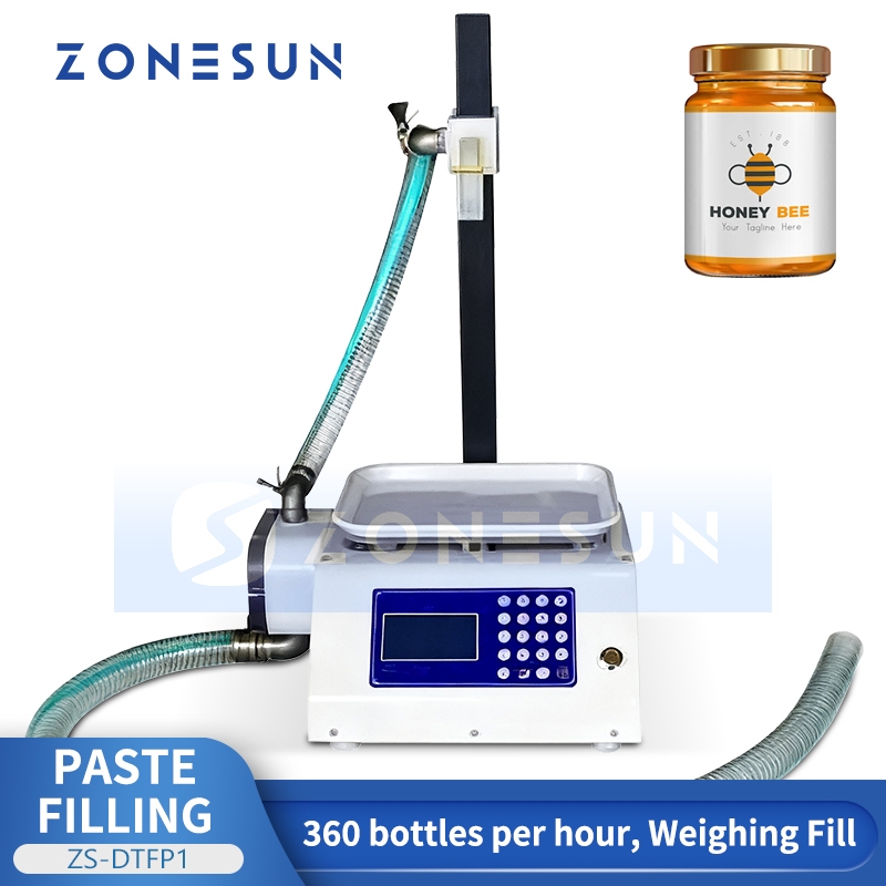 ZONESUN ZS-DTFP1 เครื่องเติมวางกึ่งอัตโนมัติสําหรับน้ําผึ้งครีม
