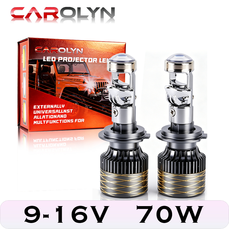 CAROLYN H7 LED Mini Projector เลนส์ H4 H11 9005 9006 ไฟหน้ารถรถจักรยานยนต์