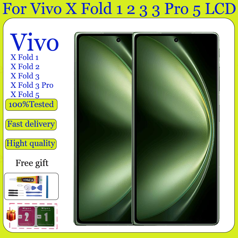 Original AMOLED สําหรับ Vivo X พับ 1 X พับ 2 X พับ 3 X พับ 3 Pro X พับ 5 จอแสดงผล LCD หน้าจอสัมผัสเป