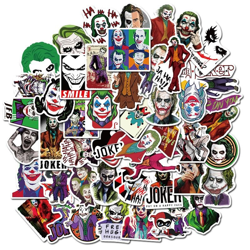50 ชิ้น/เซ็ต DC - สติ๊กเกอร์ Joker Series DIY กระเป๋าแล็ปท็อปสเก็ตบอร์ด Decals Doodle สติ๊กเกอร์