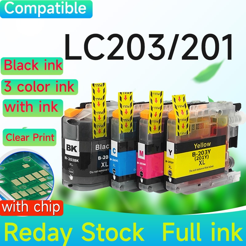 Compatibel LC201 LC203 ตลับหมึก 4PK สําหรับ Brother MFC-J885DW J485DW J460DW J480DW J680DW J880DW