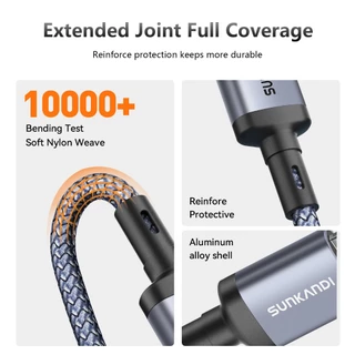 SUNKANDI Mini USB to USB C Cable 480Mbps OTG V3 สายถักสําหรับกล้อง Dashcams Mp3 4