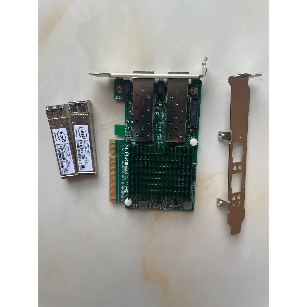 [สต๊อกพร้อม] intelX520-DA2 สไตล์เดียวกันรุ่นซุปเปอร์ Micro+AOC-STGN-i2S X520-DA2 intel82599 ชิป 10GS