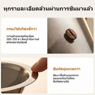 กรวยดริปกาแฟสแตนเลส 304 มี 4 ขนาด ให้เลือก มีฐาน/ไม่มีฐาน ไม่ต้องใช้กระดาษกรอง สำหรับชงกาแฟและชา จัดส่งจากกรุงเทพฯ