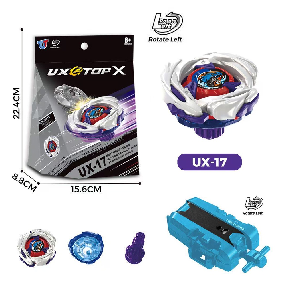 เปลวไฟยี่ห้อ X UX-17 หมุนซ้าย Starter Dash ชุด C Booster นาฬิกา Mirage เลือก Spinning Tops ของเล่นของขวัญสําหรับเด็ก
