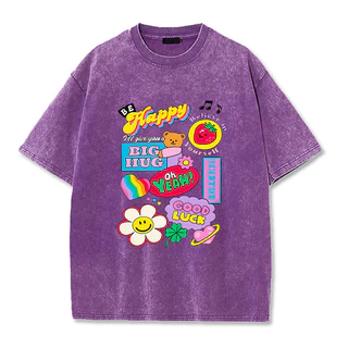 【จัดส่ง 24 ชั่วโมง】 NFV มาใหม่🌈 เสื้อยืดลายสีสัน สไตล์เกาหลี ทรงหลวม Oversize ใส่สบาย YG1600