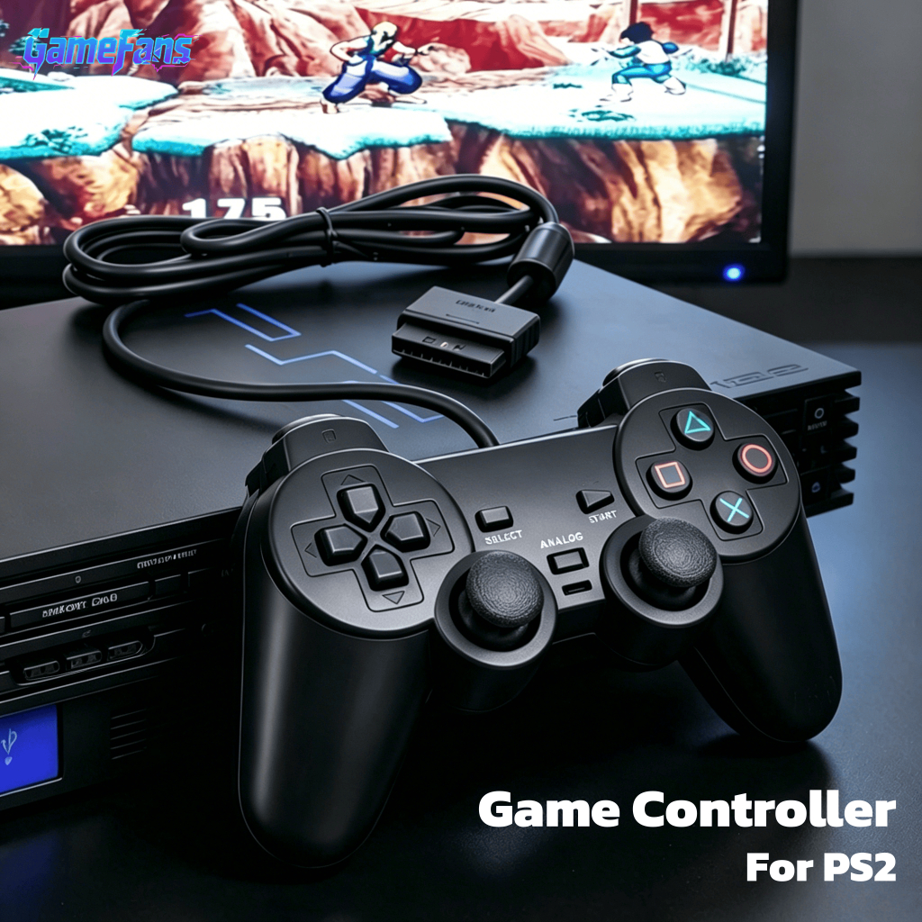 PS2 คอนโทรลเลอร์เกมแบบมีสายฟังก์ชั่นการสั่นสะเทือนอินเทอร์เฟซพื้นเมืองคอนโซลเกมคิดถึง Adapt