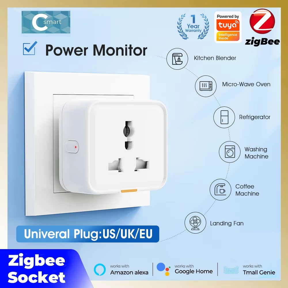 3500W Tuya สมาร์ทปลั๊ก Zigbee Universal ซ็อกเก็ต EU Universal Type-C 16A WiFi RF433 อะแดปเตอร์แปลงจับเวลา APP Voice Assistant