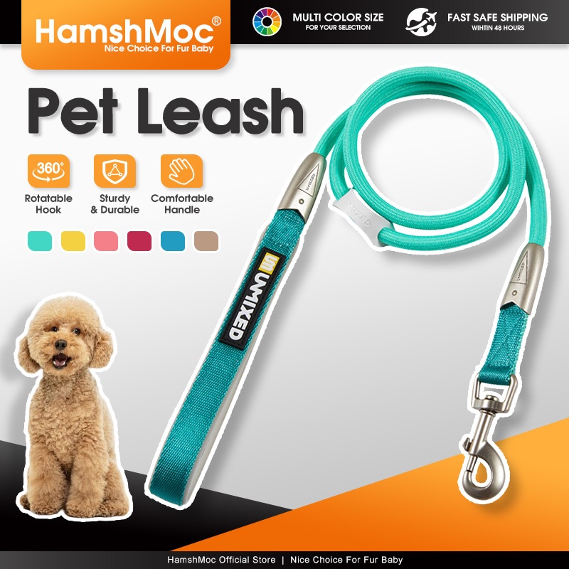 HamshMoc สายจูงสุนัขที่แข็งแกร่งหนักสายจูงสัตว์เลี้ยงที่มีตะขอทนทานที่ปลอดภัยจับสบายแข็งแรงสําหรับสุนัขขนาดใหญ่ขนาดกลางขนาดเล็ก