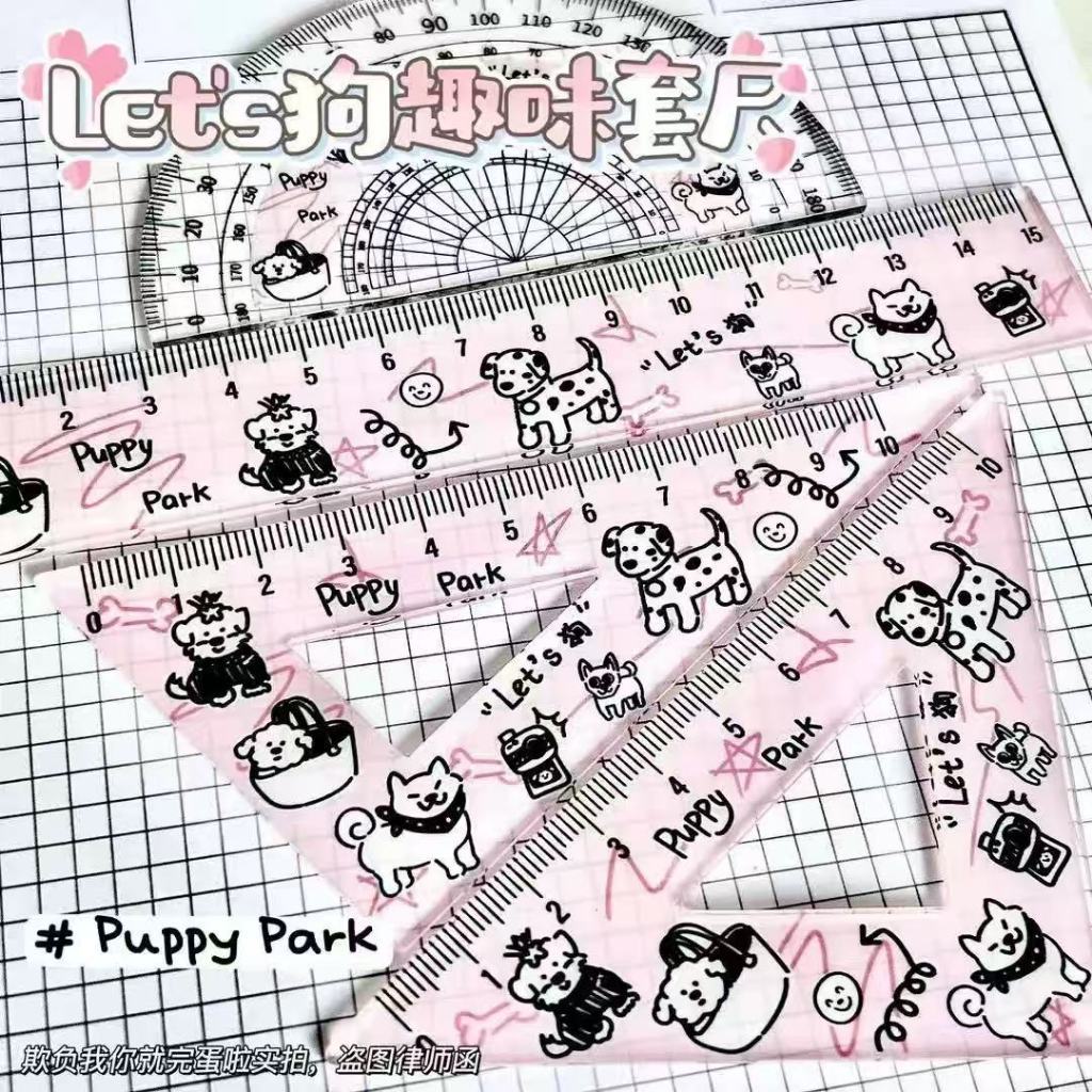 Letit| ชุดไม้บรรทัดอะคริลิค ลายการ์ตูนน่ารัก ขนาด 15 ซม. สําหรับวัด 4 ชิ้น ต่อชุด