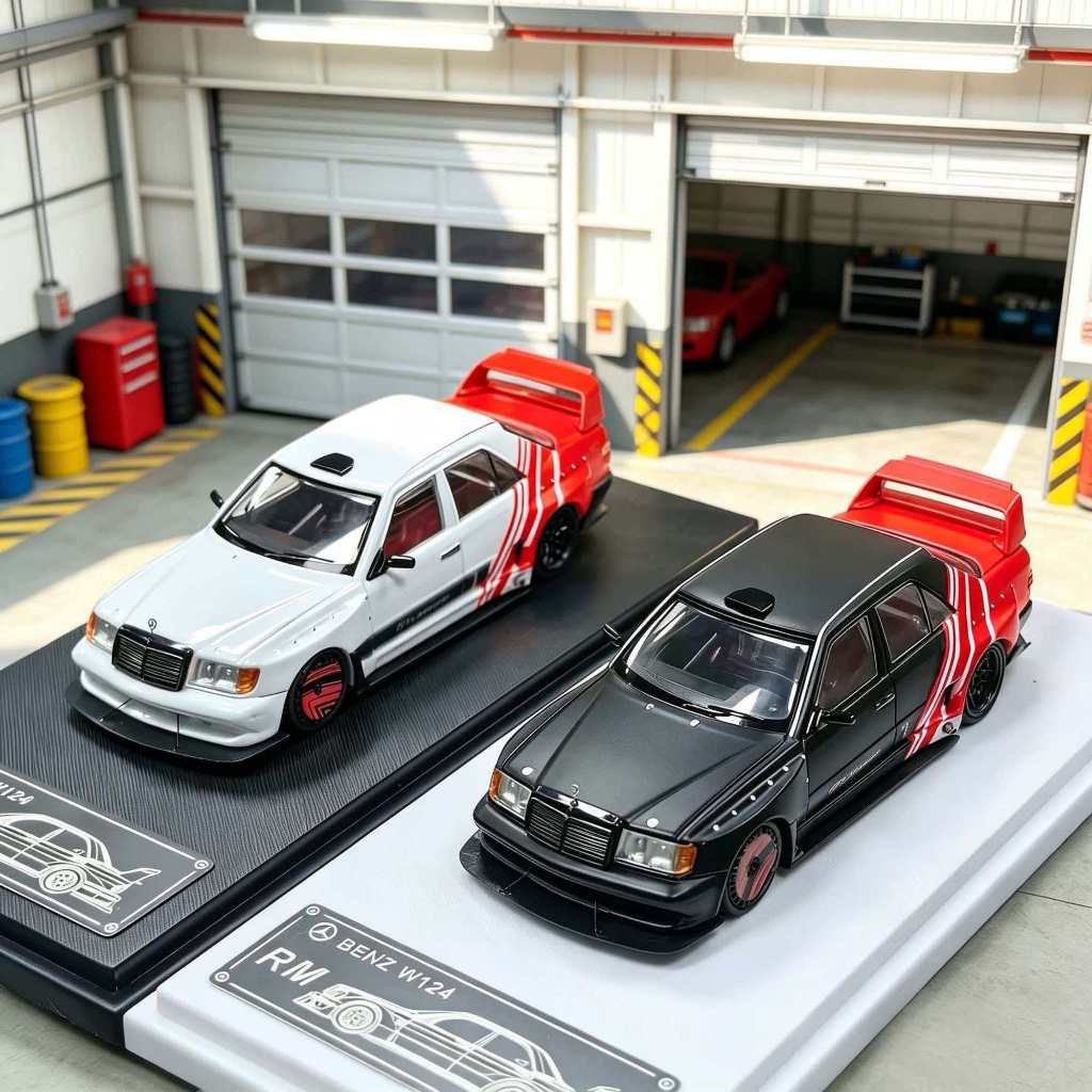 พร้อมสต็อก Rhino Model RM Rhino 1: 64 Mercedes-Benz W124 190E โมเดลรถโลหะผสมดัดแปลง