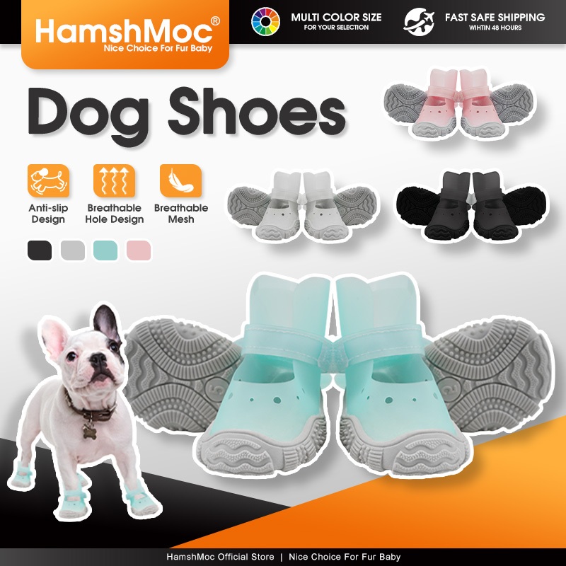 HamshMoc ปรับรองเท้าสุนัข 4 ชิ้น Anti Slip รองเท้าสัตว์เลี้ยงนุ่ม Breathable Puppy Paw Protectors สําหรับสุนัขขนาดกลางขนาดเล็กเดินอุปกรณ์เสริม
