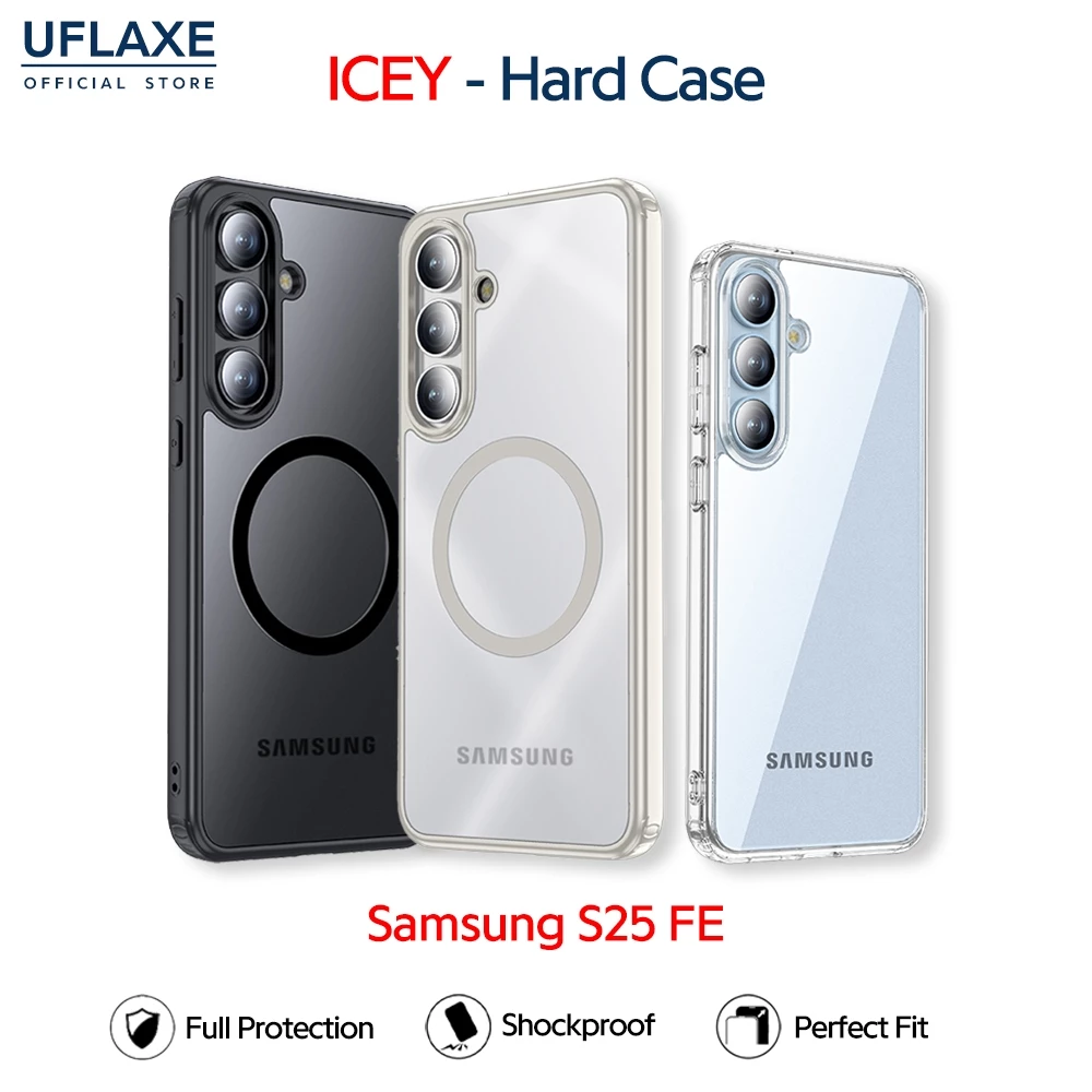 UFLAXE ICEY - เคส Samsung Galaxy S25 FE - เคสแข็งใสกันเหลืองกันกระแทก เคสโทรศัพท์ด้านบางเฉียบป้องกันรอยนิ้วมือ