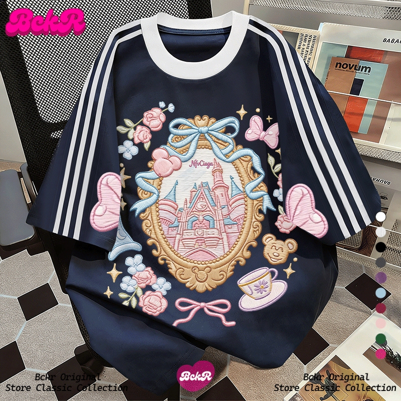 【จัดส่งตลอด 24 ชั่วโมง】🔥BCKR ลายการ์ตูนพิมพ์ คอกลม เสื้อผญ💚เสื้อ oversize ชุดหน้าร้อน เสื่อยืด YG1243