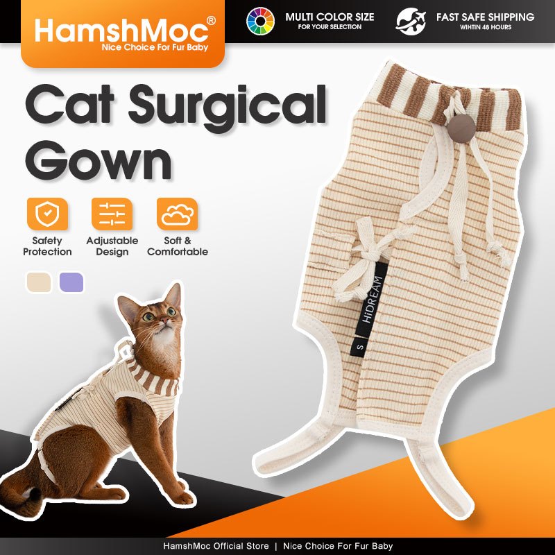 HamshMoc ปรับแมว Recovery ชุด Anti-Licking ลูกแมวลูกสุนัขเสื้อผ้าผ่าตัดฆ่าเชื้อชุด Comfort สําหรับสัตว์เลี้ยงขนาดเล็กแผล Protectio