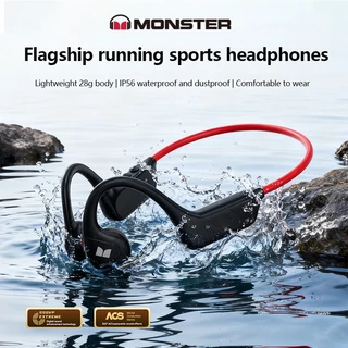 Monster XB01 หูฟังแบบ Bone Conduction หูฟังไร้สาย พร้อมบลูทูธ 6.0 IP56 กันน้ำ HD Calls สำหรับเล่นกีฬา