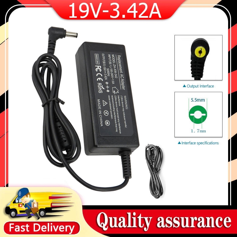 ใหม่ 19V 3.42A 65W 5.5*1.7 มม.อะแดปเตอร์ AC สําหรับ Acer aspire 3 a315-41 4738 4755 R3 V3 V5 V7 E11l