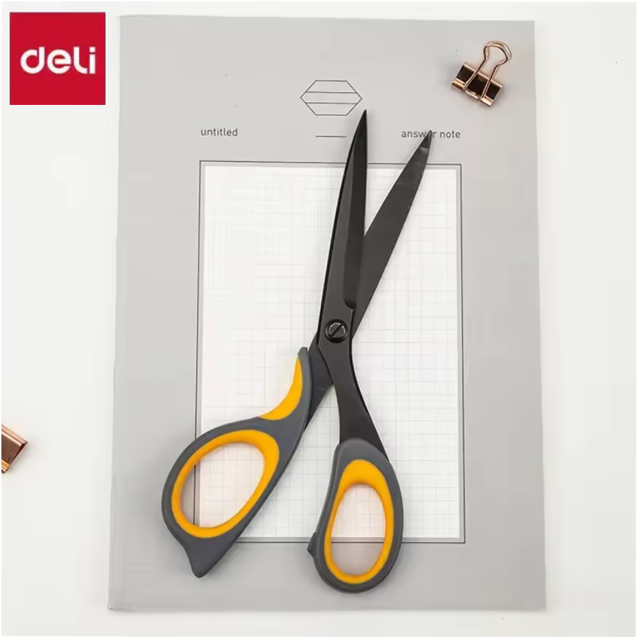 Deli Anti Sticking กรรไกร Multiplex กรรไกรสแตนเลสกรรไกรทนทานสําหรับ DIY Hand Craft Home School Supplies