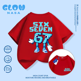 🔥 เสื้อยืด NASA ลาย sixseven สไตล์อินเตอร์ 🌍 ผ้าคอตตอนนุ่ม ใส่ได้ทุกโอกาส ✅ เด็กหญิง/เด็กชาย 3-16 ปี