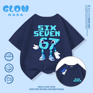 🔥 เสื้อยืด NASA ลาย sixseven สไตล์อินเตอร์ 🌍 ผ้าคอตตอนนุ่ม ใส่ได้ทุกโอกาส ✅ เด็กหญิง/เด็กชาย 3-16 ปี