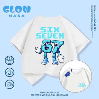 🔥 เสื้อยืด NASA ลาย sixseven สไตล์อินเตอร์ 🌍 ผ้าคอตตอนนุ่ม ใส่ได้ทุกโอกาส ✅ เด็กหญิง/เด็กชาย 3-16 ปี