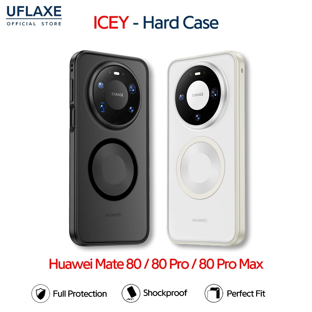 UFLAXE ICEY - เคส Huawei Mate 80 Pro / Mate 80 Pro Max - เคสแข็งกันกระแทกด้าน เคสโทรศัพท์บางเฉียบป้องกันรอยนิ้วมือ