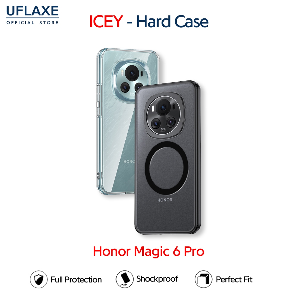 UFLAXE ICEY - เคส Honor Magic 6 Pro - เคสแข็งใสกันเหลืองกันกระแทก เคสโทรศัพท์ด้านบางเฉียบป้องกันรอยนิ้วมือ