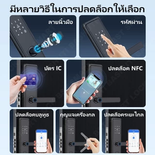Tuya Smart Digital Door Lock กลอนประตูดิจิตอล ล็อค5ชั้น ปลดล็อคอัตโนมัติ การปลดล็อก Wi-Fi ระยะไกล