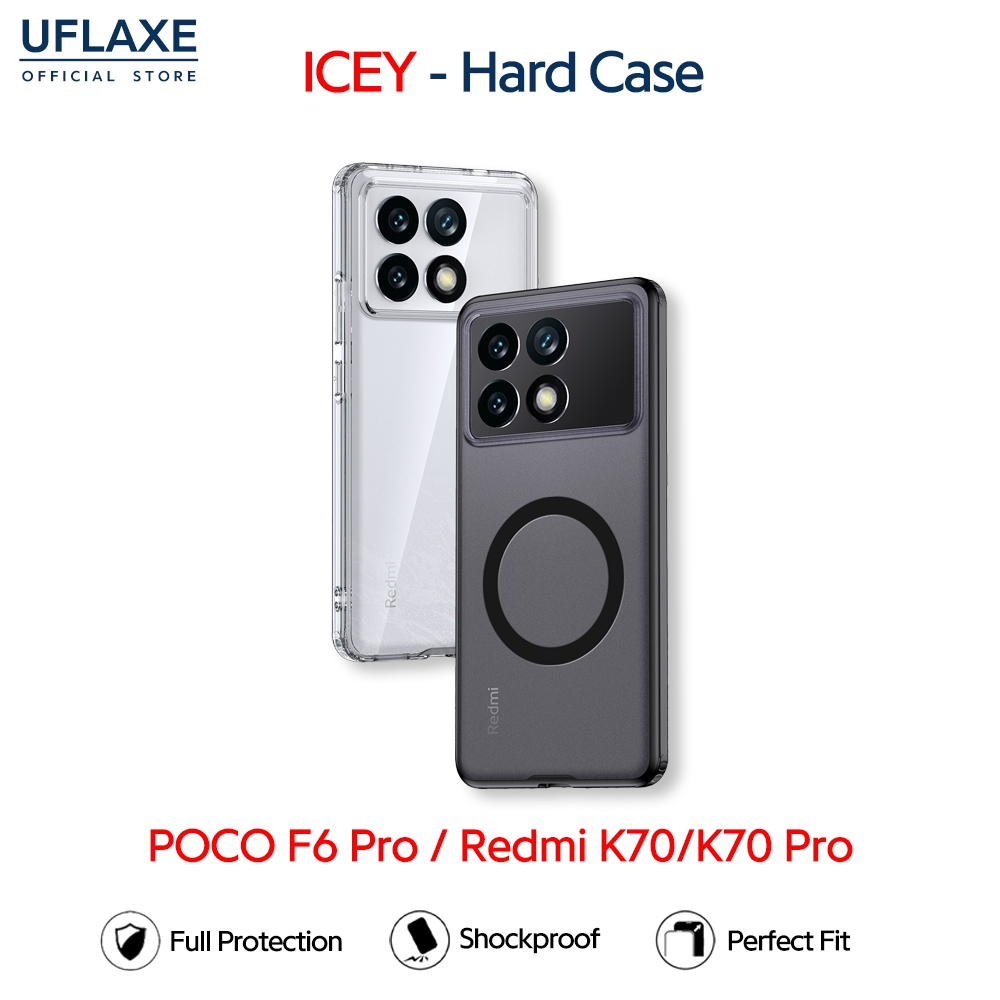 UFLAXE ICEY - เคส Xiaomi POCO F6 Pro / Redmi K70 / K70 Pro - เคสแข็งใสกันเหลืองกันกระแทก เคสโทรศัพท์ด้านบางเฉียบป้องกันรอยนิ้วมือ