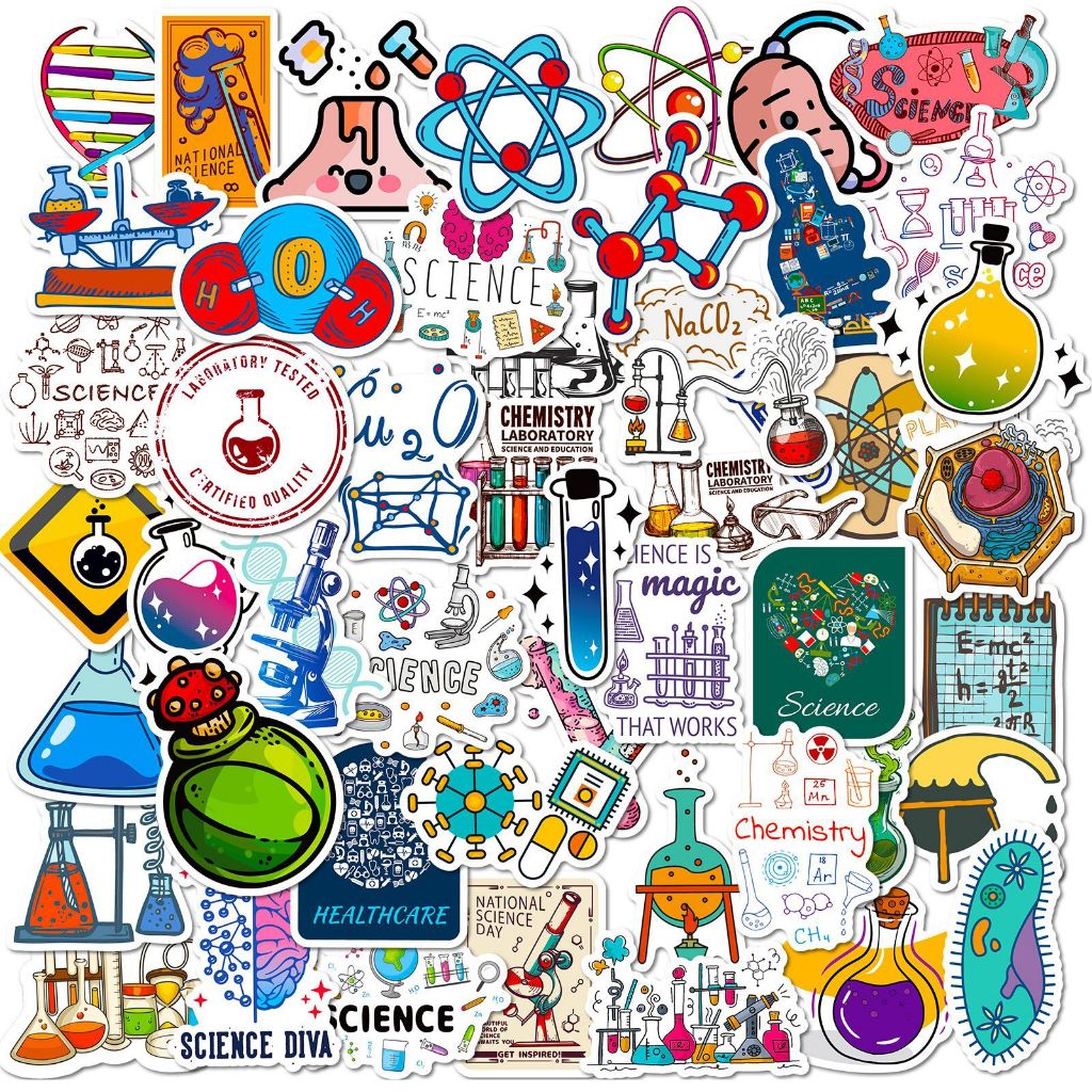 50PCS ห้องปฏิบัติการวิทยาศาสตร์สติกเกอร์ Graffiti DIY โทรศัพท์แล็ปท็อปโน้ตบุ๊คกระเป๋าเดินทาง Decals เด็กของขวัญ