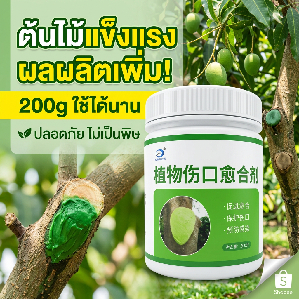 🌱เหมาะตัดแต่ง-เสียบกิ่ง🌱 Leno 200g ยาทาแผลต้นไม้ สำหรับกิ่งเน่า,กิ่งดำ บอนไซ กุหลาบ แคคตัส ชวนชม ป้องกันเชื้อรา