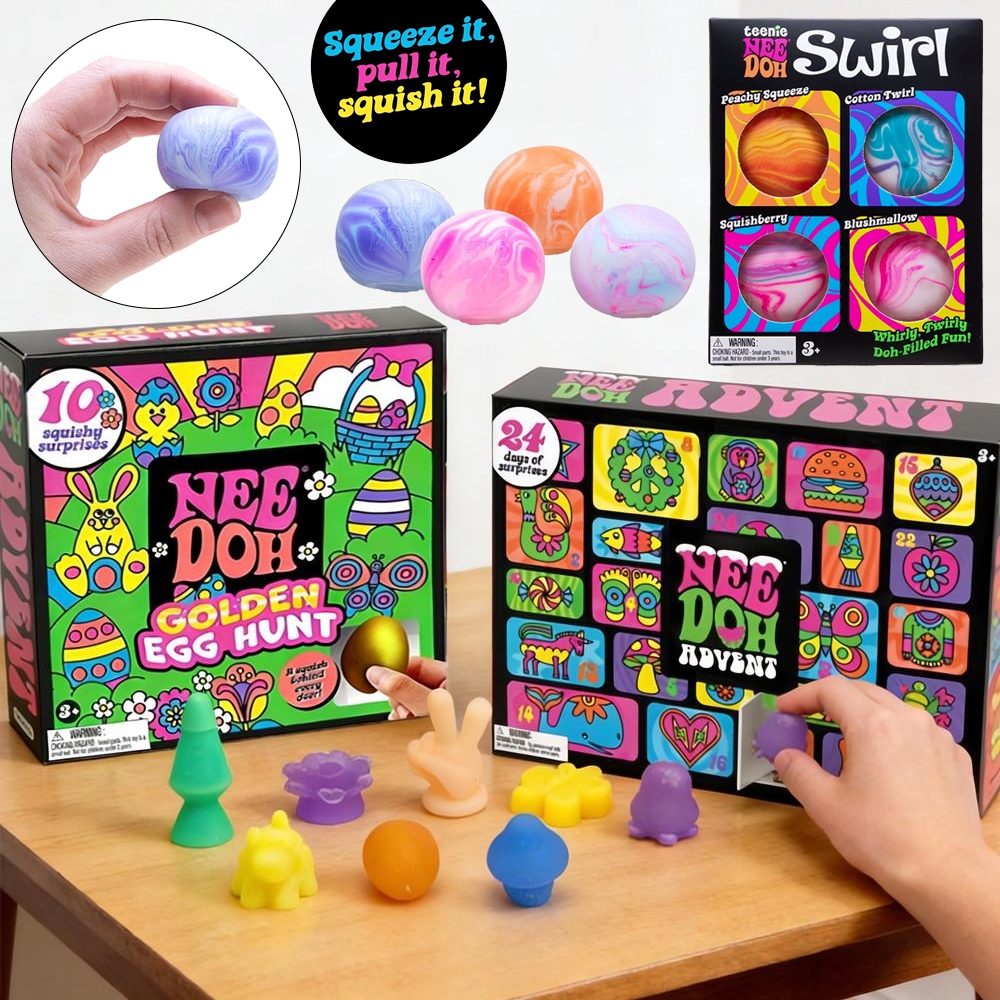 NeeDoh Advent Calendar Surprise Blind Box Mini Squishy Toy Pack สําหรับบรรเทาความเครียดและเล่น