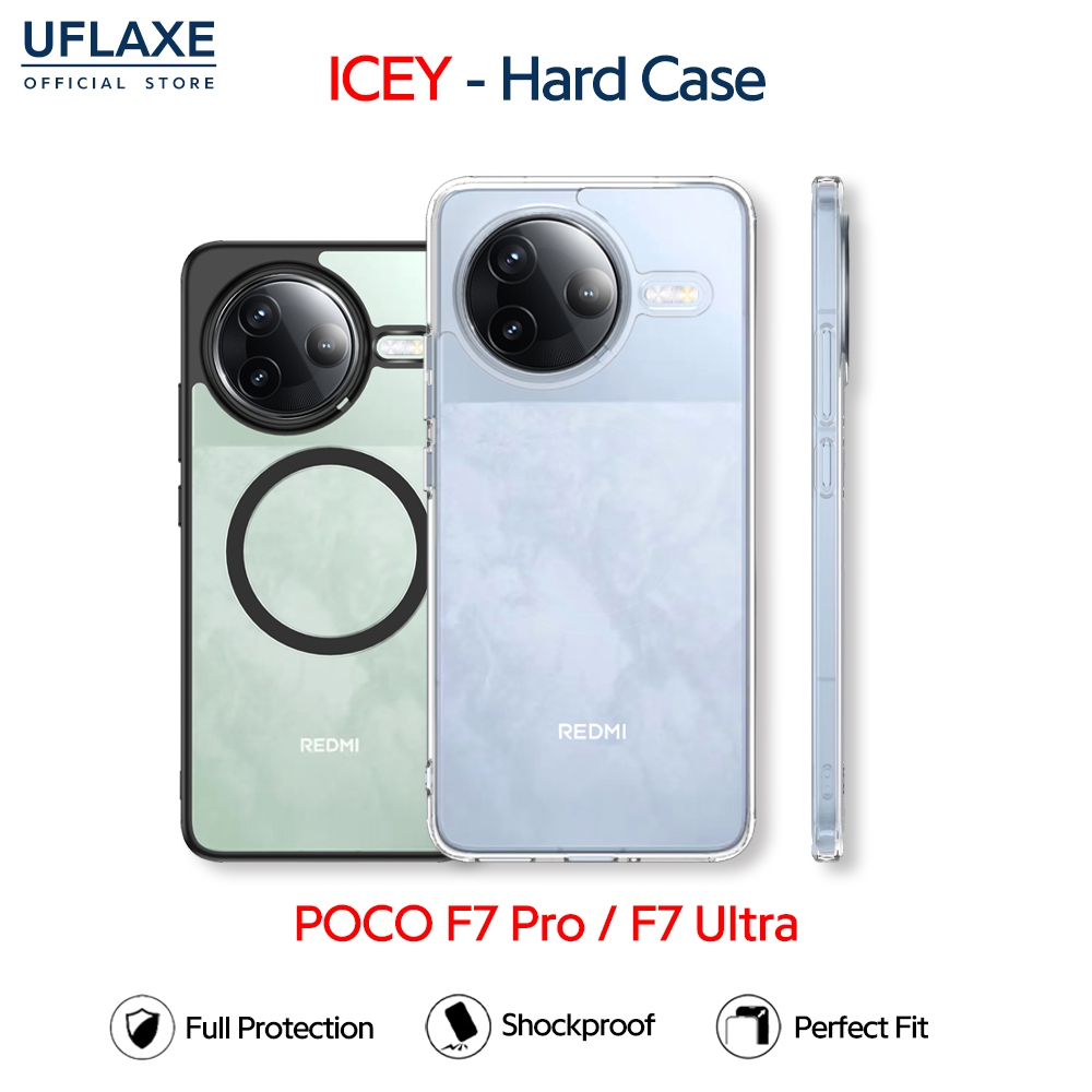 UFLAXE ICEY - เคส Xiaomi POCO F7 Pro / POCO F7 Ultra - เคสแข็งใสกันเหลืองกันกระแทก เคสโทรศัพท์ด้านบางเฉียบป้องกันรอยนิ้วมือ